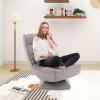 Giantex Adjustable Swivel Floor Chair – 5 Position Video Game Chair with Swivel Base, Steel Frame, Massage Lumbar Pillow, Foldable Lazy Sofa Lounger for Adults Teens, Meditating, No Assembly (Black)(Grey)