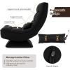 Giantex Adjustable Swivel Floor Chair – 5 Position Video Game Chair with Swivel Base, Steel Frame, Massage Lumbar Pillow, Foldable Lazy Sofa Lounger for Adults Teens, Meditating, No Assembly (Black)(Black)