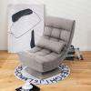 Giantex Adjustable Swivel Floor Chair – 5 Position Video Game Chair with Swivel Base, Steel Frame, Massage Lumbar Pillow, Foldable Lazy Sofa Lounger for Adults Teens, Meditating, No Assembly (Black)(Grey)