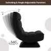 Giantex Adjustable Swivel Floor Chair – 5 Position Video Game Chair with Swivel Base, Steel Frame, Massage Lumbar Pillow, Foldable Lazy Sofa Lounger for Adults Teens, Meditating, No Assembly (Black)(Black)