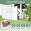 Giantex Air Conditioner Fence 2 Panels – 48”W x 36”H Outdoor Privacy Screen Trash Can Enclosure with 3 Stakes, PVC Vinyl Freestanding Picket Fences for Garden Patio Lawn AC Unit Pool Pump, White