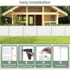 Giantex Air Conditioner Fence 2 Panels – 48”W x 36”H Outdoor Privacy Screen Trash Can Enclosure with 3 Stakes, PVC Vinyl Freestanding Picket Fences for Garden Patio Lawn AC Unit Pool Pump, White