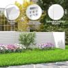 Giantex Air Conditioner Fence 2 Panels – 48”W x 36”H Outdoor Privacy Screen Trash Can Enclosure with 3 Stakes, PVC Vinyl Freestanding Picket Fences for Garden Patio Lawn AC Unit Pool Pump, White