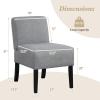 Giantex Armless Accent Chair Set of 2, Upholstered Living Room Chair with Rubber Wood Legs, Modern Slipper Side Chair, Reading Chair for Living Room, Bedroom, Waiting Room, Office, Small Spaces, Grey(Grey)