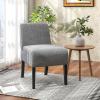 Giantex Armless Accent Chair Set of 2, Upholstered Living Room Chair with Rubber Wood Legs, Modern Slipper Side Chair, Reading Chair for Living Room, Bedroom, Waiting Room, Office, Small Spaces, Grey(Grey)