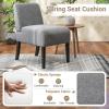 Giantex Armless Accent Chair Set of 2, Upholstered Living Room Chair with Rubber Wood Legs, Modern Slipper Side Chair, Reading Chair for Living Room, Bedroom, Waiting Room, Office, Small Spaces, Grey(Grey)