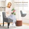 Giantex Armless Accent Chair, Upholstered Living Room Chair with Rubber Wood Legs, Modern Slipper Side Chair, Reading Chair for Living Room, Bedroom, Waiting Room, Office, Small Spaces, Grey(Grey)