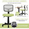Giantex Armless Desk Chair, Low-Back Computer Chair Ergonomic Small Task Chair with Adjustable Height, Y-Shaped Support for Adults Teens Kids, 360° Swivel Office Chair (Blue)(Green)