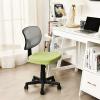 Giantex Armless Desk Chair, Low-Back Computer Chair Ergonomic Small Task Chair with Adjustable Height, Y-Shaped Support for Adults Teens Kids, 360° Swivel Office Chair (Blue)(Green)