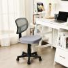Giantex Armless Desk Chair, Low-Back Computer Chair Ergonomic Small Task Chair with Adjustable Height, Y-Shaped Support for Adults Teens Kids, 360° Swivel Office Chair (Blue)(Grey)