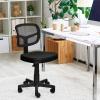 Giantex Armless Desk Chair, Low-Back Computer Chair Ergonomic Small Task Chair with Adjustable Height, Y-Shaped Support for Adults Teens Kids, 360° Swivel Office Chair (Blue)(Black)