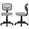 Giantex Armless Desk Chair, Low-Back Computer Chair Ergonomic Small Task Chair with Adjustable Height, Y-Shaped Support for Adults Teens Kids, 360° Swivel Office Chair (Blue)(Grey)