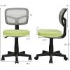 Giantex Armless Desk Chair, Low-Back Computer Chair Ergonomic Small Task Chair with Adjustable Height, Y-Shaped Support for Adults Teens Kids, 360° Swivel Office Chair (Blue)(Green)