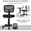Giantex Armless Desk Chair, Low-Back Computer Chair Ergonomic Small Task Chair with Adjustable Height, Y-Shaped Support for Adults Teens Kids, 360° Swivel Office Chair (Blue)(Black)