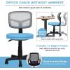 Giantex Armless Desk Chair, Low-Back Computer Chair Ergonomic Small Task Chair with Adjustable Height, Y-Shaped Support for Adults Teens Kids, 360° Swivel Office Chair (Blue)(Blue)