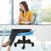 Giantex Armless Desk Chair, Low-Back Computer Chair Ergonomic Small Task Chair with Adjustable Height, Y-Shaped Support for Adults Teens Kids, 360° Swivel Office Chair (Blue)(Blue)