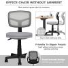 Giantex Armless Desk Chair, Low-Back Computer Chair Ergonomic Small Task Chair with Adjustable Height, Y-Shaped Support for Adults Teens Kids, 360° Swivel Office Chair (Blue)(Grey)