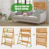 Giantex Bamboo Ladder Plant Stand, 3 Tier Folding Bamboo Plant Shelf, Foldable Flower Pot Display Shelf Rack, Multiple Plants Holder Organizer Storage Shelf for Indoor Outdoor Balcony Garden (Natural)(Natural)
