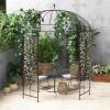 Giantex Birdcage Shape Garden Arbor, 8.4ft High x 7ft Wide, Metal Gazebo Arch Pergola Pavilion for Climbing Plants Party Wedding Ceremony Decor Outdoor, 16 Ground Stakes, Easy Assembly (Bronze)(Bronze)