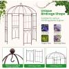 Giantex Birdcage Shape Garden Arbor, 8.4ft High x 7ft Wide, Metal Gazebo Arch Pergola Pavilion for Climbing Plants Party Wedding Ceremony Decor Outdoor, 16 Ground Stakes, Easy Assembly (Bronze)(Bronze)