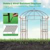 Giantex Birdcage Shape Garden Arbor, 8.4ft High x 7ft Wide, Metal Gazebo Arch Pergola Pavilion for Climbing Plants Party Wedding Ceremony Decor Outdoor, 16 Ground Stakes, Easy Assembly (Bronze)(Bronze)
