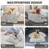 Giantex Calming Dog Bed – Fluffy Plush Pet Bed for Couch, Removable Washable Cover, Soft Neck Bolster, Dog Sofa Bed Furniture Protector Mats for Dogs Cats (Light Gray, Small – 40” x 35” x 6.5”)