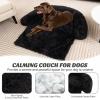 Giantex Calming Dog Bed – Fluffy Plush Pet Bed for Couch, Removable Washable Cover, Soft Neck Bolster, Dog Sofa Bed Furniture Protector Mats for Dogs Cats (Dark Gray, Large – 47” x 45” x 7”)