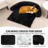 Giantex Calming Dog Bed – Fluffy Plush Pet Bed for Couch, Removable Washable Cover, Soft Neck Bolster, Dog Sofa Bed Furniture Protector Mats for Dogs Cats (Dark Gray, Small – 40” x 35” x 6.5”)
