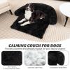 Giantex Calming Dog Bed – Fluffy Plush Pet Bed for Couch, Removable Washable Cover, Soft Neck Bolster, Dog Sofa Bed Furniture Protector Mats for Dogs Cats (Dark Gray, Medium – 44” x 40” x 7”)