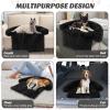 Giantex Calming Dog Bed – Fluffy Plush Pet Bed for Couch, Removable Washable Cover, Soft Neck Bolster, Dog Sofa Bed Furniture Protector Mats for Dogs Cats (Dark Gray, Medium – 44” x 40” x 7”)