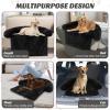 Giantex Calming Dog Bed – Fluffy Plush Pet Bed for Couch, Removable Washable Cover, Soft Neck Bolster, Dog Sofa Bed Furniture Protector Mats for Dogs Cats (Dark Gray, Large – 47” x 45” x 7”)