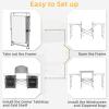 Giantex Camping Kitchen Station, Folding Grill Table with 26” Tabletop, 2 Side Tables, Storage Organizer, Detachable Windscreen, Portable Camp Cook Outdoor Prep Station Backyard BBQ Picnic (Black)(Grey)