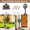 Giantex Cast Aluminum Mailbox with Post – Locking Residential Mailboxes for Outside with Keys, Baffle Door, Expansion Bolts, Address Panel, In-Ground Rust-Proof Large Security Postal Mailbox (Bronze)(Bronze)