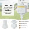 Giantex Cast Aluminum Mailbox with Post – Locking Residential Mailboxes for Outside with Keys, Baffle Door, Expansion Bolts, Address Panel, In-Ground Rust-Proof Large Security Postal Mailbox (Bronze)(White)