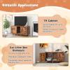 Giantex Cat Litter Box Enclosure – Cat Washroom Hidden Furniture, 2 Storage Cabinets, Removable Cat Scratcher, Air Vents, Detachable Legs, Wood Pet Crate Indoor Cat House TV Stand (Rustic Brown)(Rustic Brown)