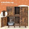 Giantex Cat Litter Box Enclosure – Cat Washroom Hidden Furniture, 2 Storage Cabinets, Removable Cat Scratcher, Air Vents, Detachable Legs, Wood Pet Crate Indoor Cat House TV Stand (Rustic Brown)(Rustic Brown)