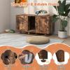 Giantex Cat Litter Box Enclosure – Cat Washroom Hidden Furniture, 2 Storage Cabinets, Removable Cat Scratcher, Air Vents, Detachable Legs, Wood Pet Crate Indoor Cat House TV Stand (Rustic Brown)(Rustic Brown)