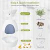 Giantex Cat Litter Box Plant – Hidden Litter Box Furniture with Electronic Odor Removal System, Detachable Door Curtain, Scoop, Cat Litter Box Enclosure Planter Home Decor, Easy to Clean (White)(White)