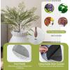 Giantex Cat Litter Box Plant – Hidden Litter Box Furniture with Electronic Odor Removal System, Detachable Door Curtain, Scoop, Cat Litter Box Enclosure Planter Home Decor, Easy to Clean (White)(White)