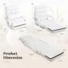 Giantex Chaise Lounge Chair Indoor Multipurpose Folding Armchair Couch Lounger, 6 Adjustable Position, Integrated Armrests, Lumbar Pillow, Padded Seat Ergonomic Single Lazy Sofa Floor Chair (White)(White)