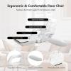 Giantex Chaise Lounge Chair Indoor Multipurpose Folding Armchair Couch Lounger, 6 Adjustable Position, Integrated Armrests, Lumbar Pillow, Padded Seat Ergonomic Single Lazy Sofa Floor Chair (White)(White)