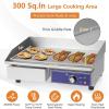 Giantex Commercial Griddle, 22″ Electric Griddle 2000W, Cast Iron Griddle, Stainless Steel Frame, 122℉-572℉ Adjustable Temperature Control, Removable Oil Storage Box, Restaurant Teppanyaki Grill