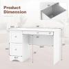 Giantex Computer Desk with 2 Drawers, Modern PC Desk with Storage, Study Writing Table w/ 2-in-1 Keyboard Tray, Wooden Laptop Workstation for Home Office, Bedroom, Living Room (White)