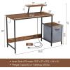 Giantex Computer Desk with Drawer and Power Outlet, Home Office Desk with Reversible Storage Drawer & Raised Shelf, Computer Workstation with Hook, Industrial Study Writing Desk for Study, Bedroom