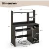 Giantex Computer Desk with Hutch, 43.5 Inch Home Office Desk with Keyboard Tray & Charging Station, Laptop PC Table for Workstation, Modern Study Writing Desk for Small Space, Bedroom, Black(Black)