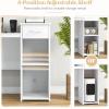 Giantex Computer Desk with Storage, Modern PC Laptop Table with Printer Shelf, Drawer, CPU Stand & Cable Hole, Compact Study Writing Desk Workstation for Small Spaces Home Office, White