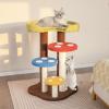 Giantex Cute Cat Tree – 37 Inches Mushroom Cat Tower with 3 Full-Wrapped Sisal Scratching Post, Padded Top Perch, Washable Mat, Multi-Level Cat Activity Tree for Indoor Cats Kitten