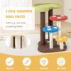 Giantex Cute Cat Tree – 37 Inches Mushroom Cat Tower with 3 Full-Wrapped Sisal Scratching Post, Padded Top Perch, Washable Mat, Multi-Level Cat Activity Tree for Indoor Cats Kitten