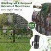 Giantex Decorative Garden Fence 8 Pack, 23.5”(H) x 15.3ft (L) Rustproof Metal Fencing Animal Barrier for Small Dogs Rabbits, Flower Bed Edging Fence Border for Outdoor Yard Patio Landscape Decor