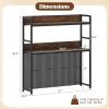 Giantex Desktop Bookshelf, 2-Tier Desk Hutch Dorm with Pegboard for up to 32″ Computer Monitor, Industrial Countertop Storage Organizer Rack, Desk Shelf for Home Office, Rustic Brown